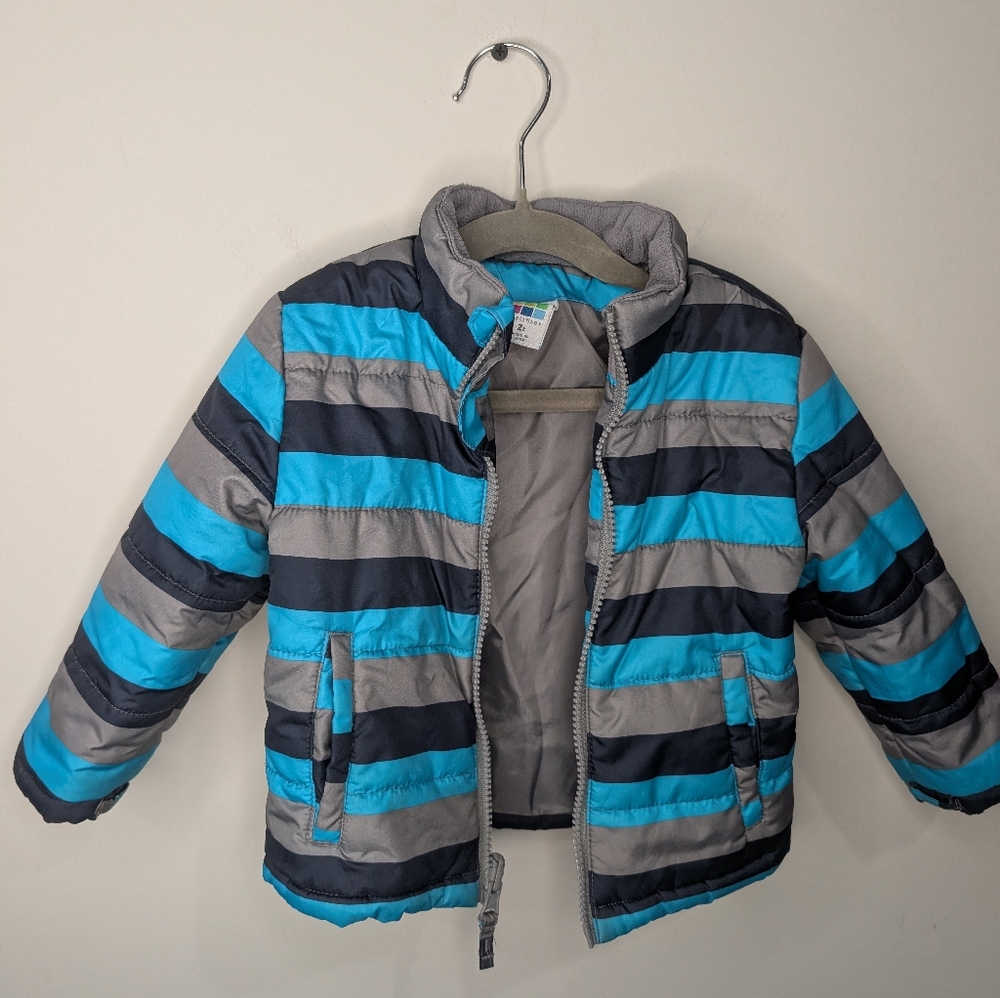 🧊 Healthtex 3-in-1 Navy Blue & Gray Winter Coat (2T) - Picture 6 of 7